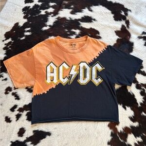 AC/DC Orange and Black Crop Top